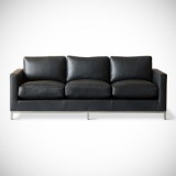 Gus* Trudeau Black Leather Sofa